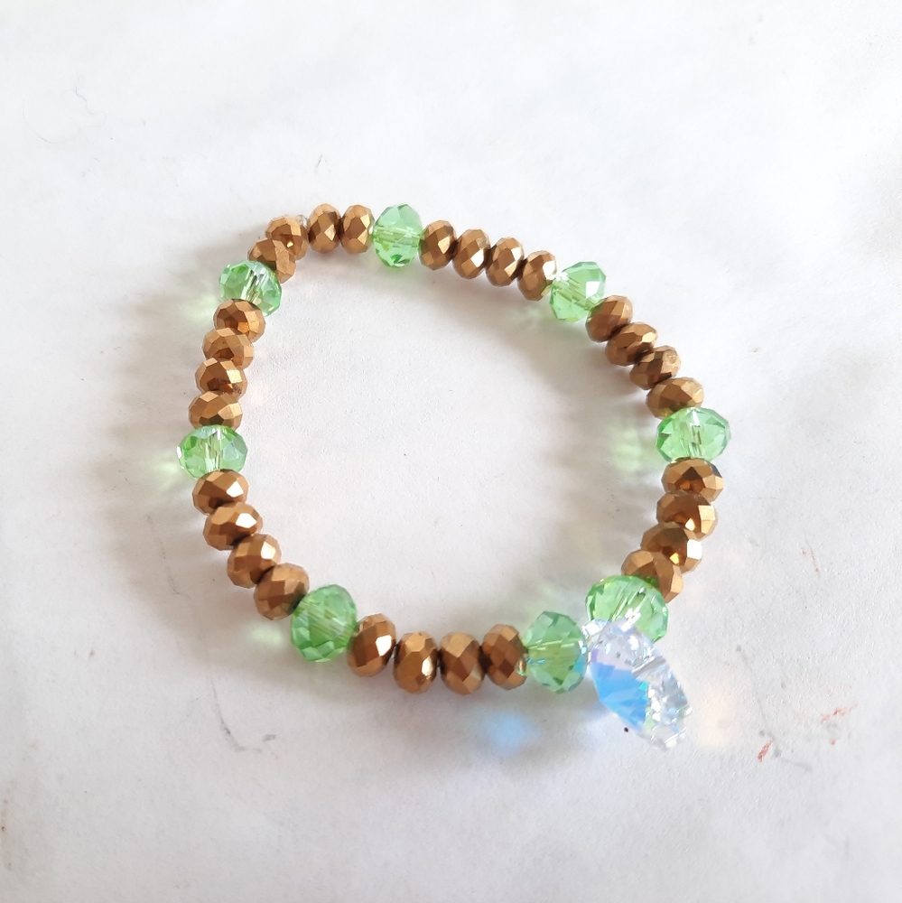 Swarovski Green and Gold Bracelet